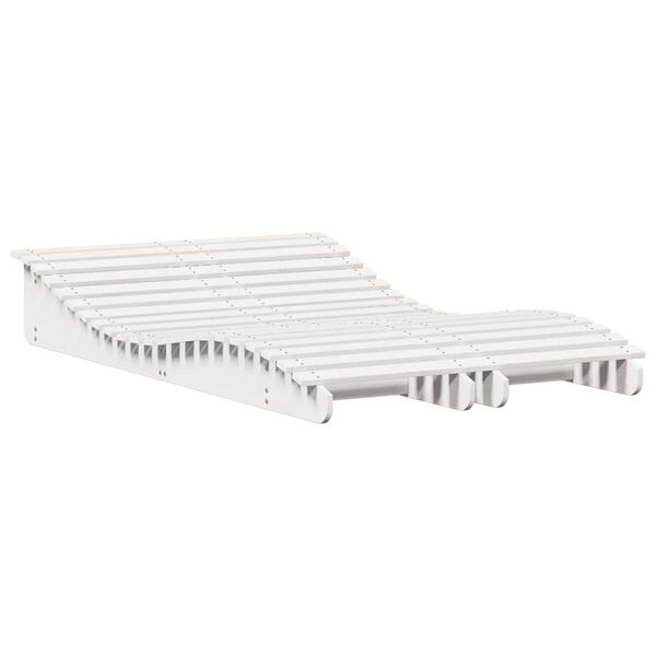 vidaXL Sun Lounger Set of 2 White Solid pine wood