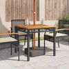 vidaXL Garden Table Black and Brown PE Rattan 31.5 x 31.5 x 29.5 in