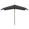 vidaXL Garden Parasol Anthracite Polyester, Solid hardwood, Laminated bamboo