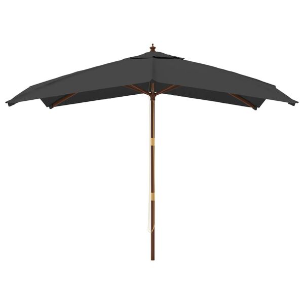 vidaXL Garden Parasol Anthracite Polyester, Solid hardwood, Laminated bamboo