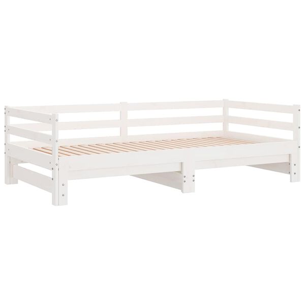 vidaXL Day Bed White Solid pine wood Twin, Full