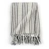 vidaXL Throw Grey and white 100% cotton 63.0 x 82.7 in Throw Blanket