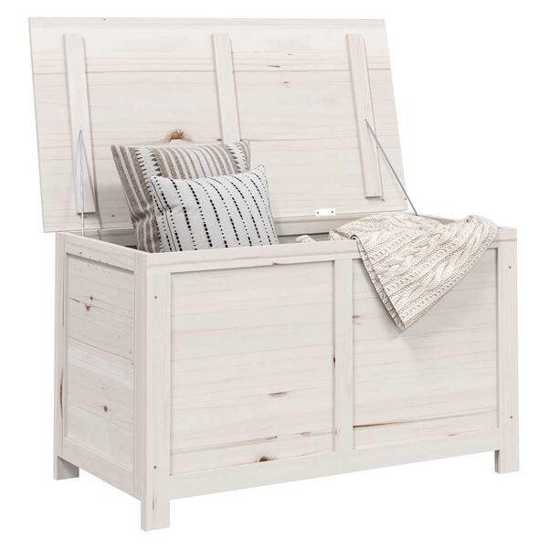 vidaXL Cushion Box White Solid fir wood 39.4 in x 19.7 in x 22.0 in