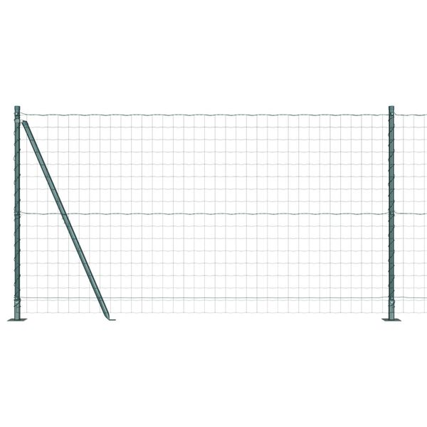 vidaXL Fence with Post Green 3.94 x 82.02 ft Steel