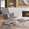 vidaXL Glider Chair with Stool Light Gray Fabric
