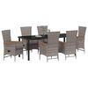 vidaXL Garden Dining Set with Cushion 7 pcs Grey Powder-Coated Steel
