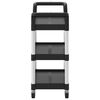 vidaXL 3-Tier Trolley Black 30.3"x13.4"x28.3" Aluminum