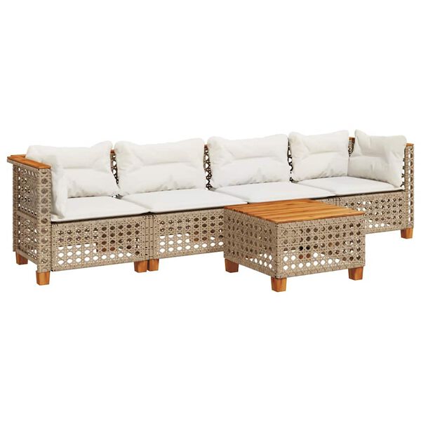 vidaXL Garden Sofa Set Beige