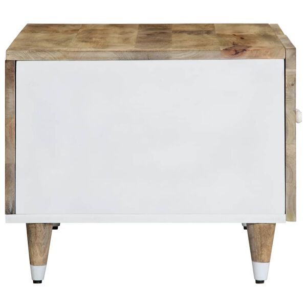 vidaXL Coffee Table Natural mango wood with white paint