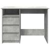 vidaXL Desk Concrete Gray Engineered Wood Medium Desk Rectangular