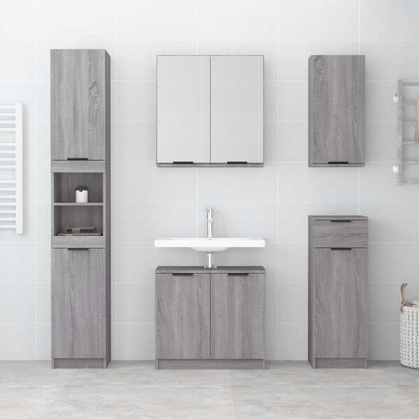 vidaXL Bathroom Cabinet Grey Sonoma Engineered wood Medium