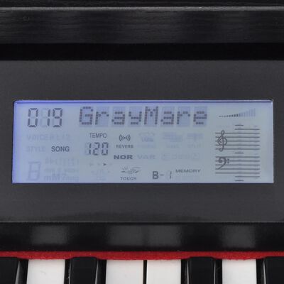 vidaXL 88-key Digital Piano with Pedals Black Melamine Board