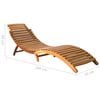 vidaXL Sun Lounger Anthracite Solid Acacia Wood, Fabric (100% Polyester)