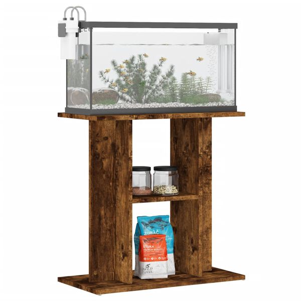 vidaXL Aquarium Stand Smoked Oak Engineered Wood Aquarium Stand