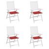 vidaXL Chair Cushion Set of 4 Red Oxford fabric (100% polyester)