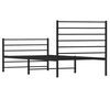 vidaXL Bed Frame Black Powder-Coated Steel Twin Bed Frame Rectangular
