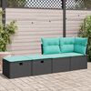 vidaXL Garden Sofa Set Black PE rattan Medium UV-resistant materials