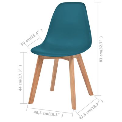 vidaXL Dining Chairs 4 pcs Turquoise Plastic