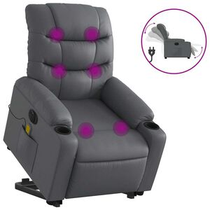 vidaXL Electric Stand Up Massage Recliner Chair Gray