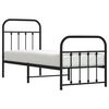vidaXL Bed Frame Black Powder-Coated Steel Small Single Bed Frame