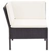 vidaXL Garden Lounge Set Black PE Rattan Large Modular
