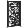 vidaXL Garden Gate Black 39.4x68.9" Steel Trace  Design