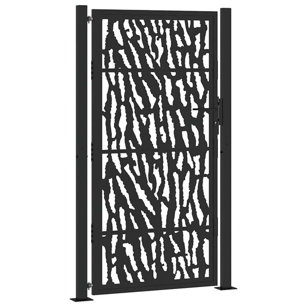 vidaXL Garden Gate Black 39.4x68.9" Steel Trace  Design