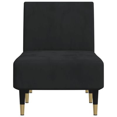 vidaXL Chaise Longue Black Velvet