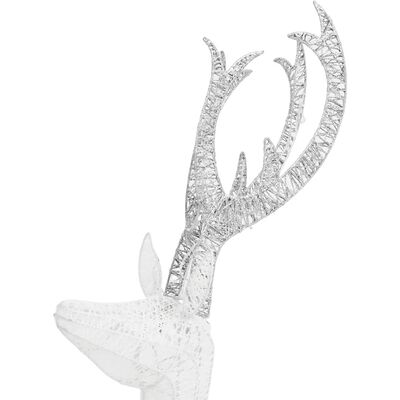 vidaXL Reindeer Family Christmas Decoration White and Silver 201 LEDs
