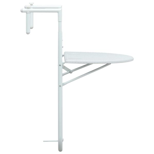 vidaXL Balcony Table White Plastic Small Foldable Balcony Table