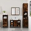 vidaXL Bathroom Furniture Set Smoked oak Engineered wood, metal, glass
