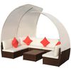vidaXL Patio Lounge Set Set of 9 Brown, Cream White, Red