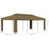vidaXL Gazebo Taupe 100% polyester, powder-coated steel 9.8x19.7 ft