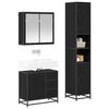 vidaXL Bathroom Furniture Set 3 pcs Black Oak Engineered Wood