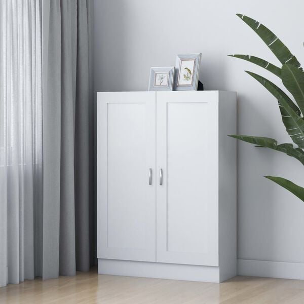 vidaXL Book Cabinet White Engineered wood, MDF Medium Book Cabinet