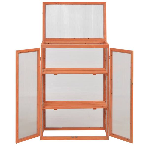 vidaXL Greenhouse Wooden Wood and Polycarbonate board 29.5x18.5x42.9 in