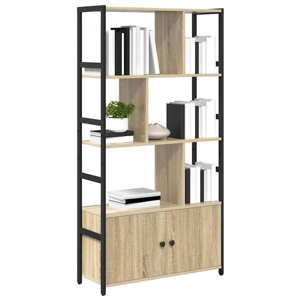 vidaXL Bookshelf Sonoma Oak 31.50 x 11.81 x 61.22 in Engineered Wood