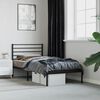 vidaXL Bed Frame Black Powder-Coated Steel Small Single Single Bed Frame