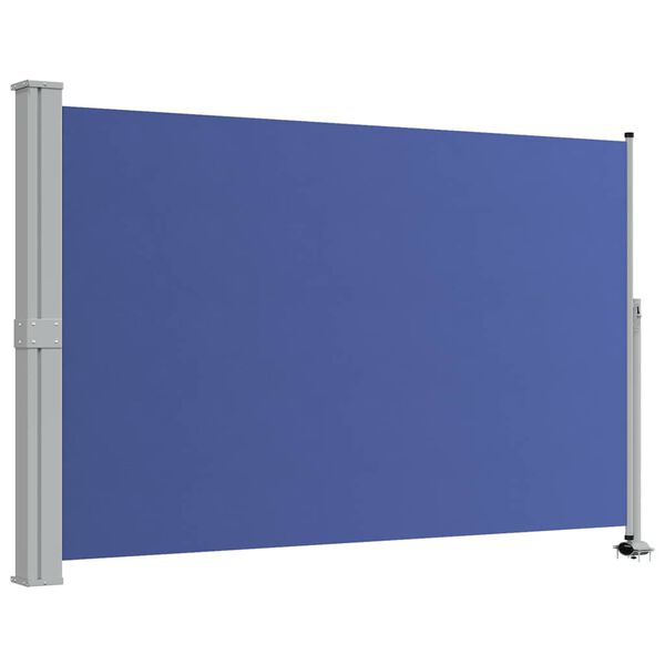 vidaXL Side Awning Blue Polyester with PU coating, Iron 63 in x 118 in