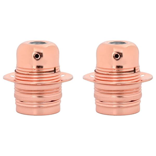 vidaXL Lamp Holder Rose Gold Metal Small Durable Lamp Holder