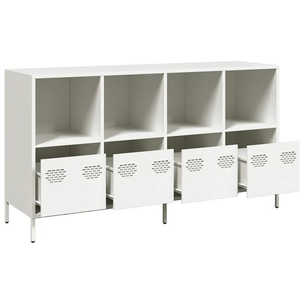 vidaXL Sideboard White Cold-rolled Steel Medium Sideboard Rectangular