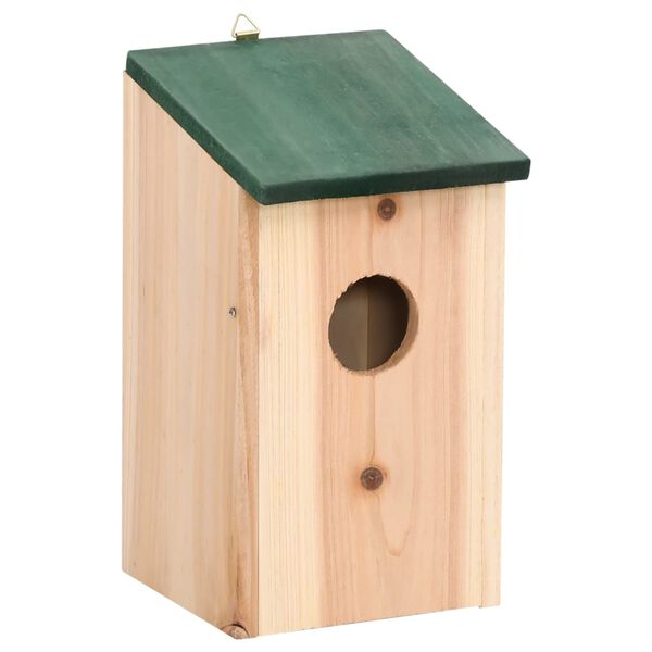 vidaXL Bird House Set of 10 Wood Solid Firwood Small Hanging mounting