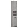 vidaXL Bathroom Furniture Set Grey sonoma Engineered wood, Glass Tall