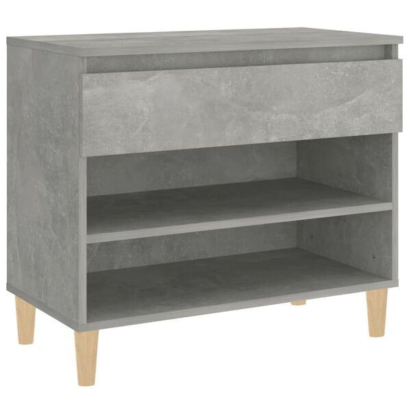 vidaXL Shoe Cabinet Concrete grey Engineered wood, Solid eucalyptus wood