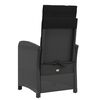 vidaXL Reclining Patio Chair with Footrest Black Poly Rattan
