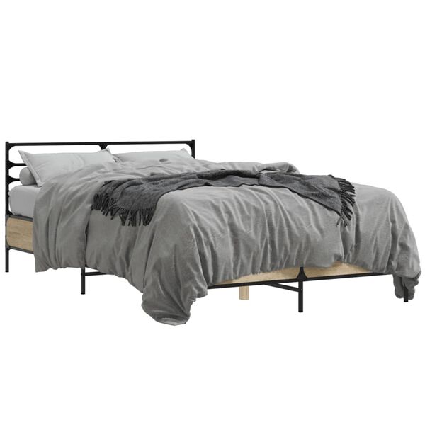 vidaXL Bed Frame Sonoma Oak Engineered wood Full Durable Bed Frame