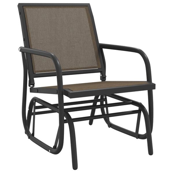 vidaXL Garden Glider Chair Brown Textilene, Steel Medium