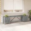 vidaXL Garden Bench Grey Solid acacia wood 59 in Planters Garden Bench