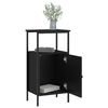 vidaXL Bedside Cabinet Set of 2 Black Engineered wood, iron Standard