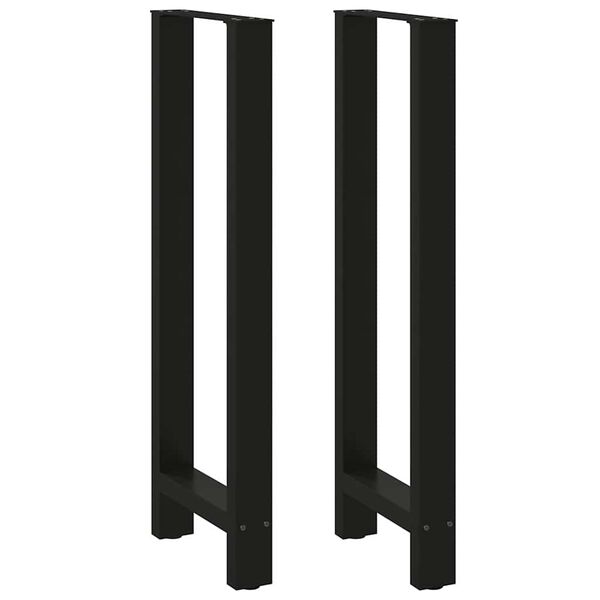 vidaXL Coffee Table Leg Set of 2 Black Powder-coated steel 19.7